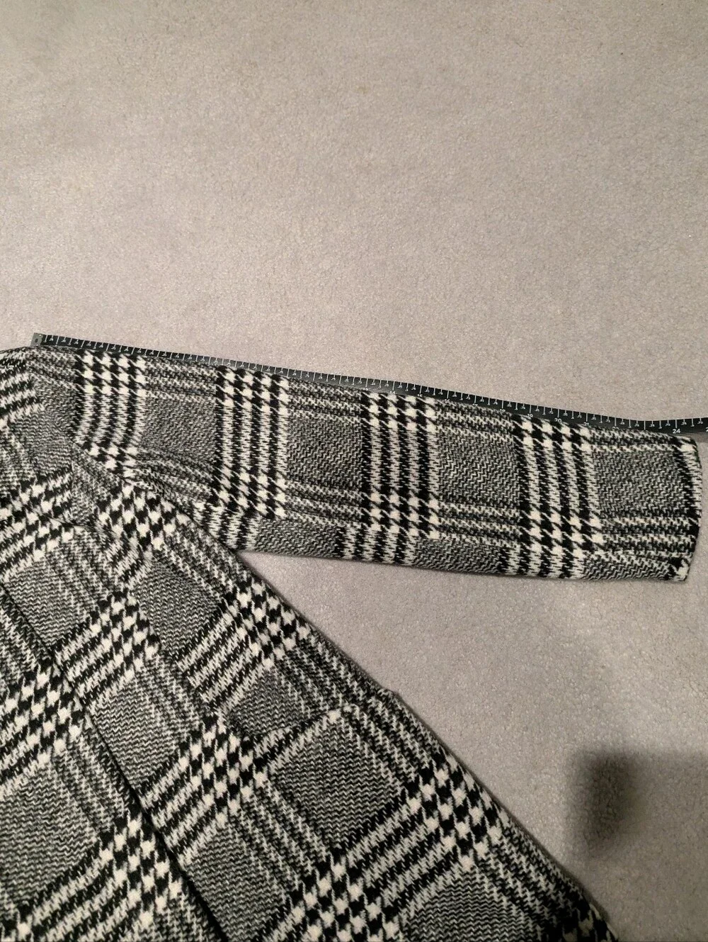 Maxwell Studio Black And White Plaid Peacoat Jacket With Hood - Picture 11 of 14